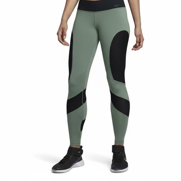 Nike Pants - Nike Dri-Fit GREEN & Black Power Window Pane Tights Running Pro Leggings Size S